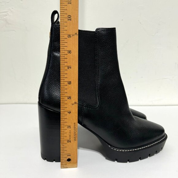 Tory Burch Carson Tumbled Leather Classic Chelsea Lug Sole Ankle Boots - Picture 12 of 13